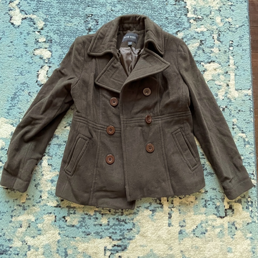 Nine West pea coat brown 10